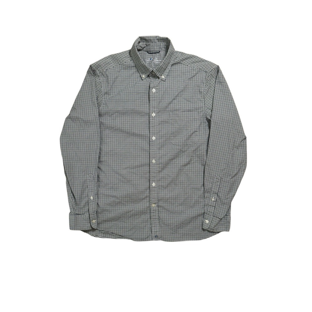 Vineyard Vines OTG Shirt Mens L Blue Green Plaid On The Go Button Up Performance